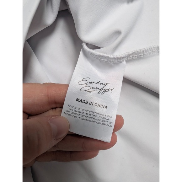 Sunday Swagger 1/4 Zip Performance Hoodie Mens XL White Black Speckled Hood Golf - Picture 6 of 8